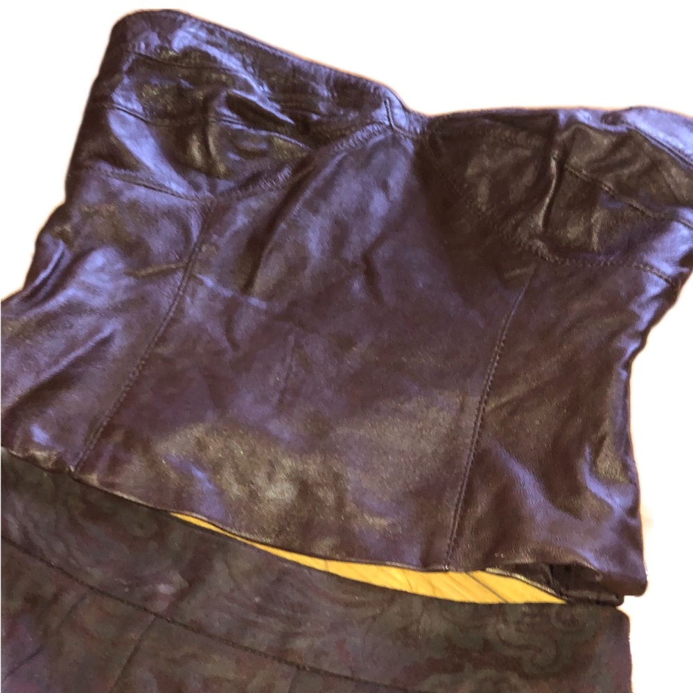 PARAMETER REAL DEEP BROWN LEATHER BUSTIER!